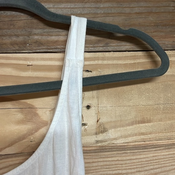 J. Crew size Medium White Sleeveless Lightweight Maxi Linen Cross-back Sundress - Picture 3 of 9